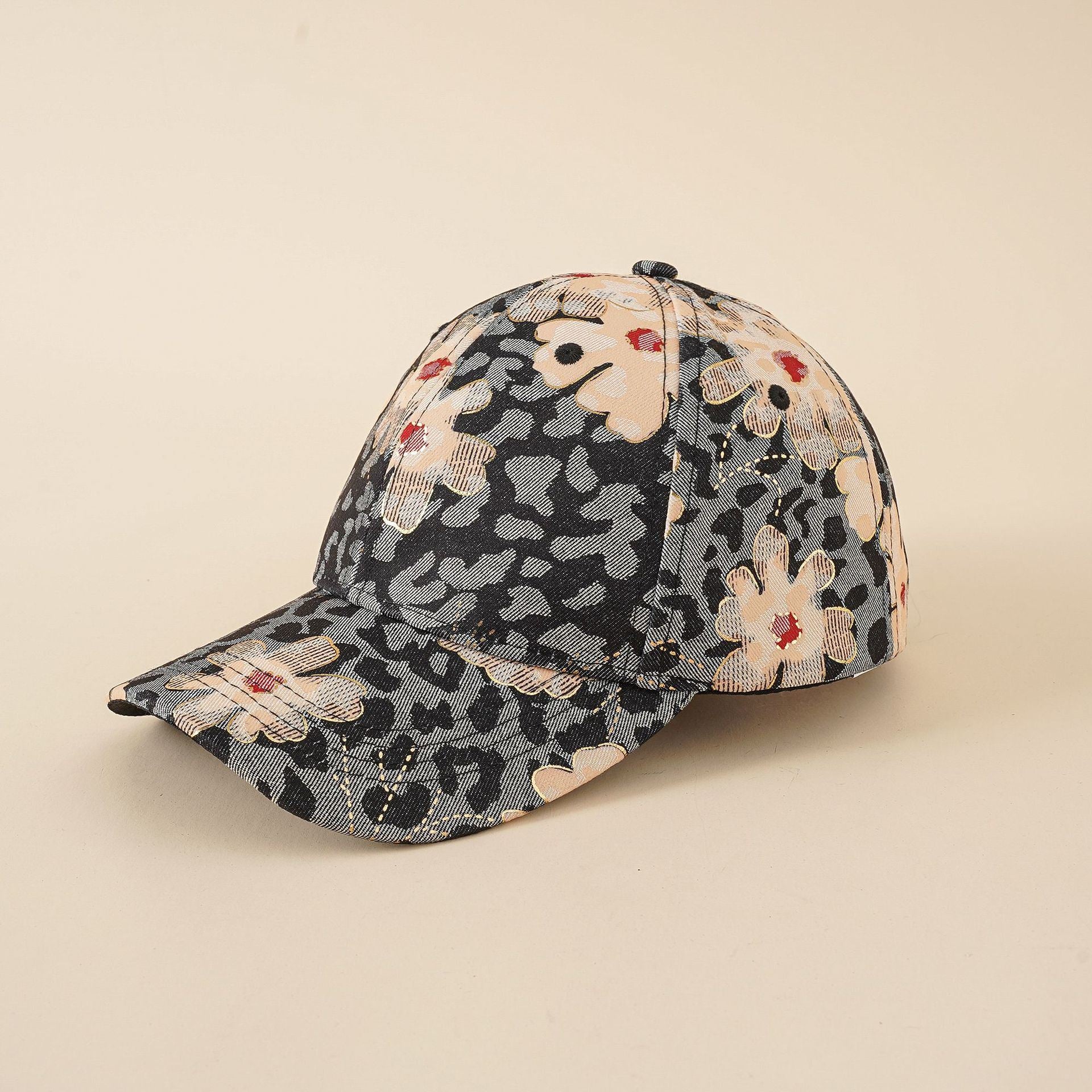 Hat women's new fashion summer and Korean version mixed color flower baseball cap fashion ladies travel sunshade peaked cap tide Doba